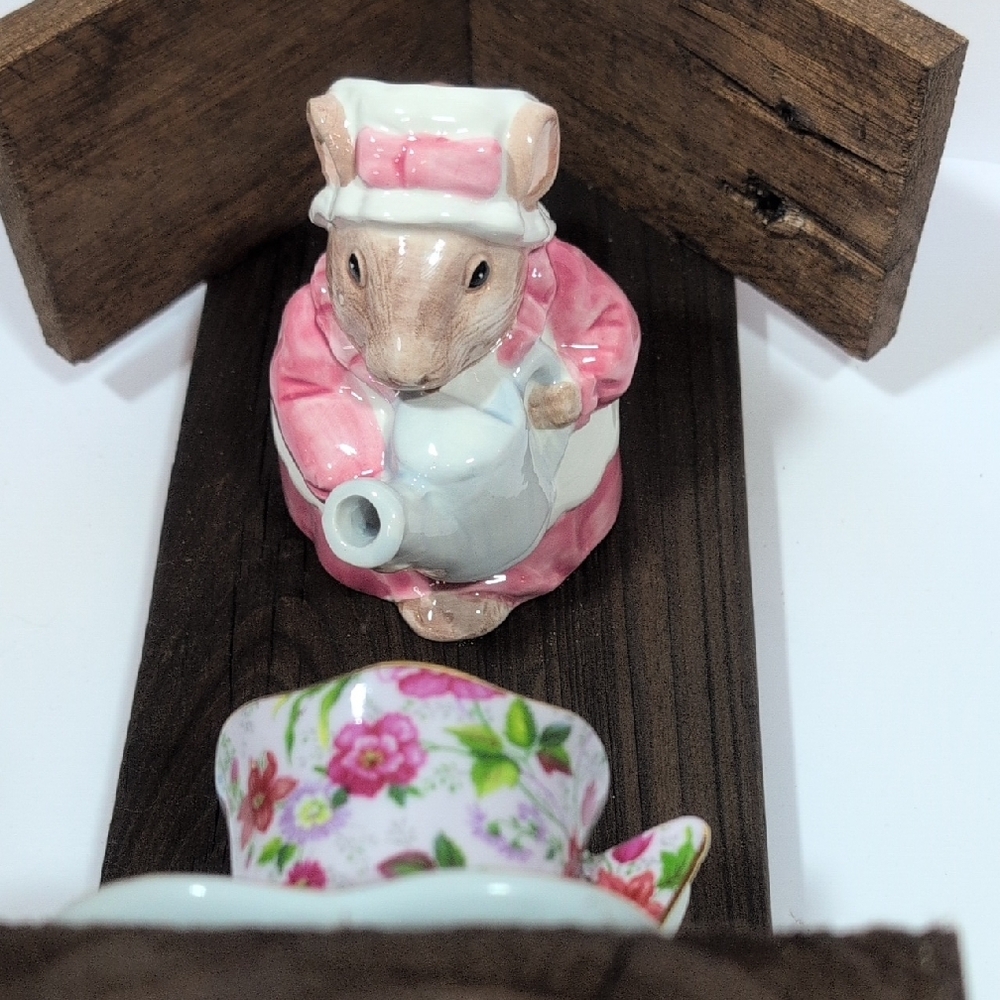 Rustic Wooden Handmade Bird Feeder Garden Tea Party - Picture 9 of 16